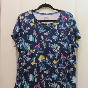 Croft & Barrow Blue Fitted Short Sleeve T-Shirt